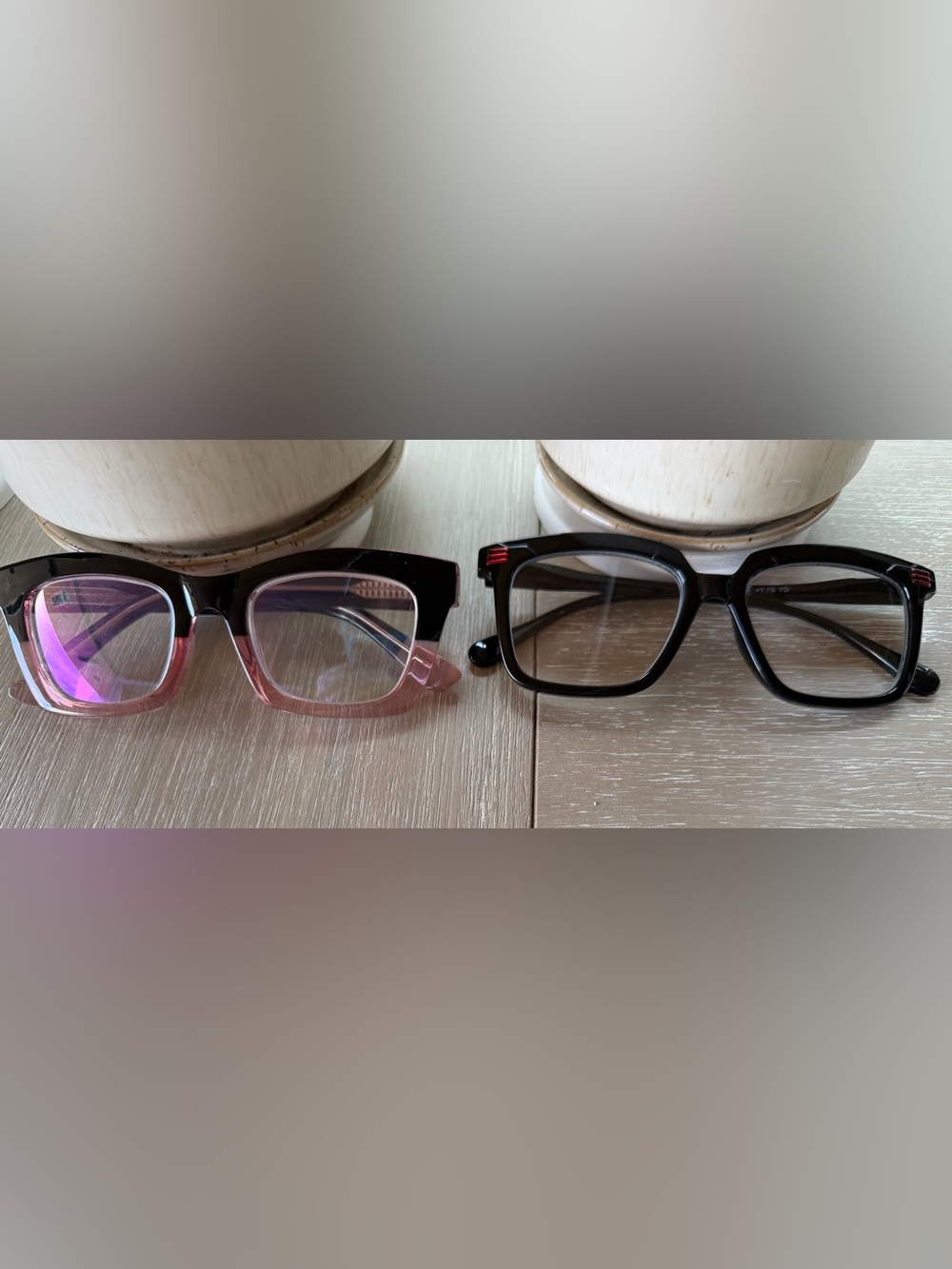 Reading Glasses Rectangular Modern Frames Scratch Resistant 2 Pairs